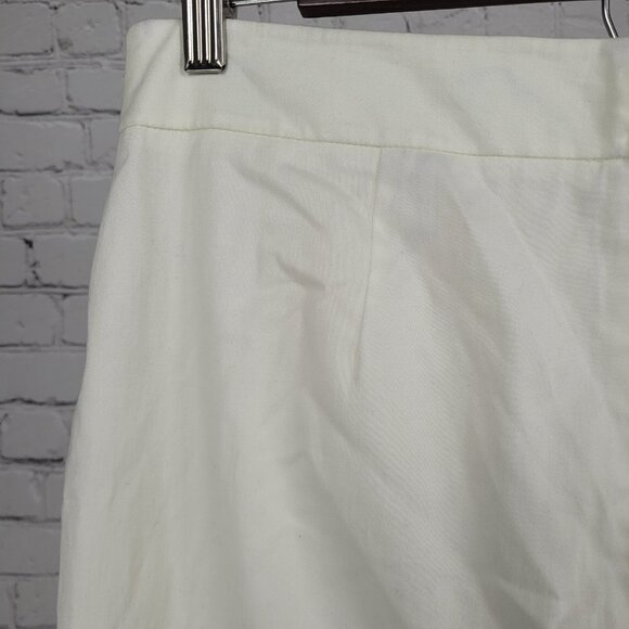 NWT Jones Wear Ivory Cream Stretch Slits Lined Zip Straight Knee Length Skirt 10 - Picture 9 of 11